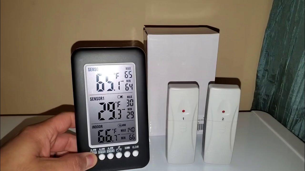 Oria Refrigerator Thermometer wireless , Power outage , How to set Alarms ,  Works well 