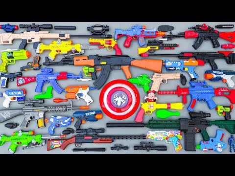 видео: Collecting Senapan NERF war GUNS, Senapan Pistol, Gear Light AK47 Gun, Sniper Rifle, Spiderman Gun