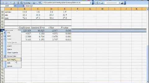 Regression Analysis in Excel (7 of 7)