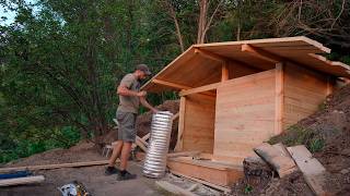 Building tiny house in forest, A fairy tale project, solo cabin build