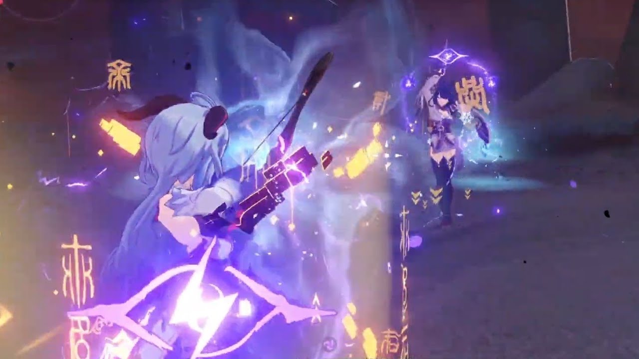 Trying to pull Baal during her fight scene (Genshin)