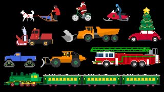 Winter Vehicles Pixel Art Train, Firetruck And More 8-Bit Sounds