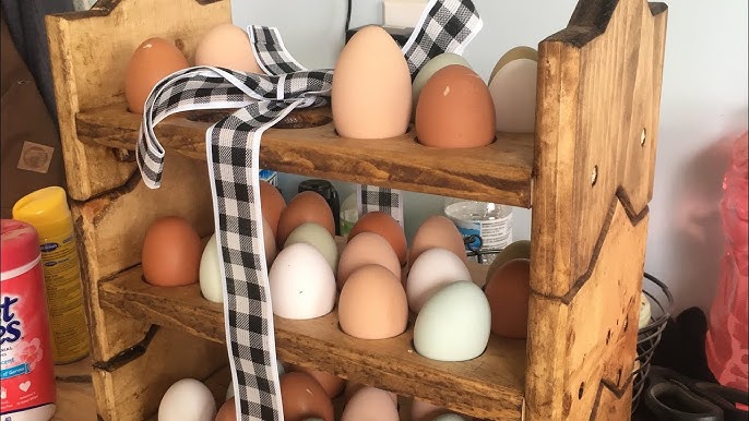 Cedar Egg Holder, Countertop Egg Rack for Fresh Eggs