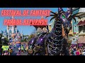 The Festival of Fantasy Parade Returns to Magic Kingdom 2022 | First Show!!