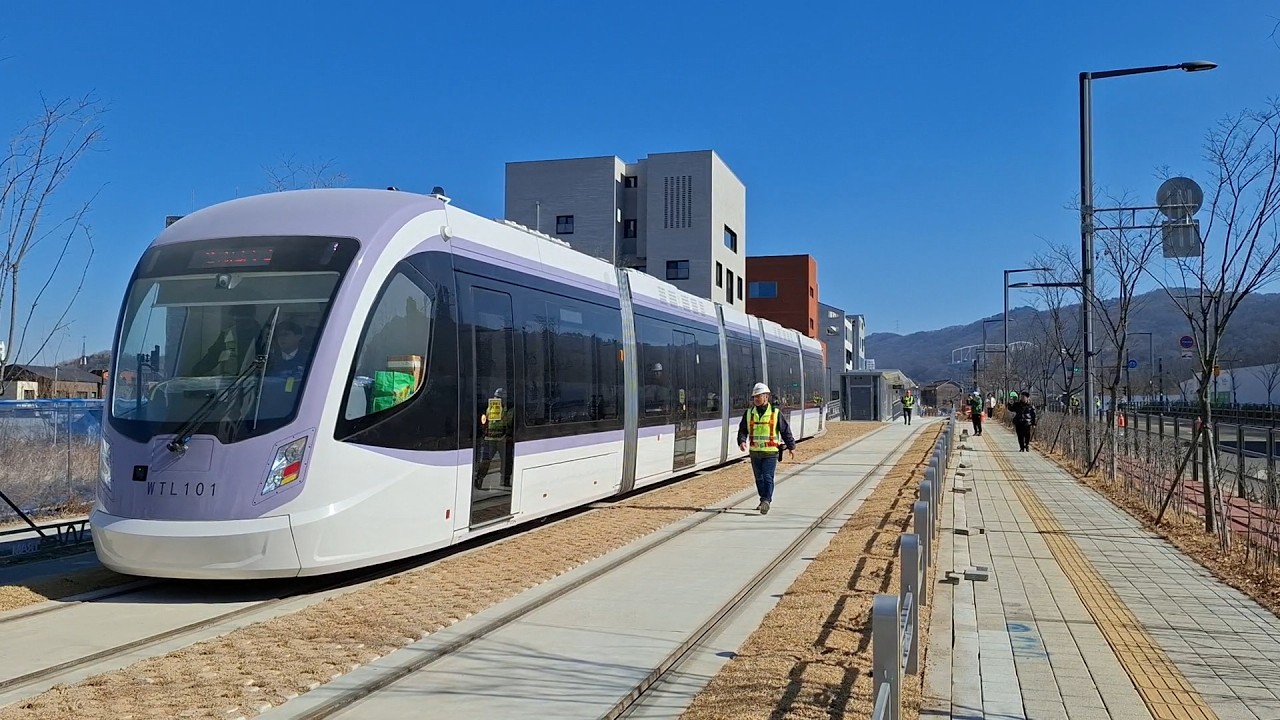 위례선 위례 트램 초도 편성 시운전 북위례 출발