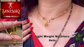 Tanishq Latest Very Light weight Gold Necklace Set Designs With Price/Chain Pendant Designs/Deeya