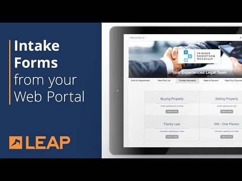 Intake Forms from your Web Portal