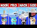 Minecraft: FAMILY LUXURY BOAT SHIP HOUSE BUILD CHALLENGE - NOOB vs PRO vs HACKER vs GOD in Minecraft
