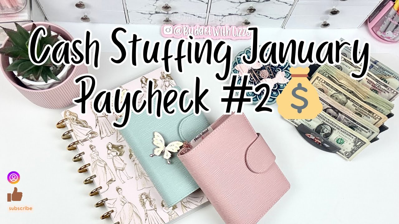 Cash Stuffing Paycheck #2 | January Budget & Cash Envelope System 💰 | Budget With Lizzy