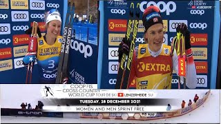 Лыжные гонки. Тур Де Ски. 2021.Лензеpхайде. Швейцария. Мужчины и женщины. Спринт.  28.12. 2021