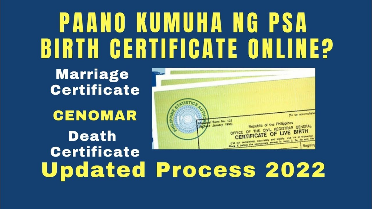 Paano Kumuha Ng Psa Documents Online Psa Birth Certificate Marriage Certificate Cenomar