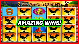 WHAT A GREAT DAY! 🤩 $50 BETS 🐔 RED ROOSTER SLOT MACHINE 🐔 OLD BUT GOLD SLOTS!