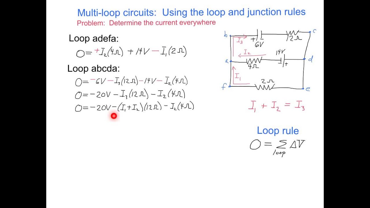 Bek dikte toilet Multi-loop circuit analysis using the loop and junction rules (example) -  YouTube