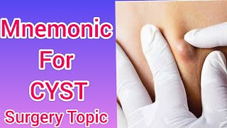 Cyst - mnemonic for Understand Types of Cyst / Surgery Topic