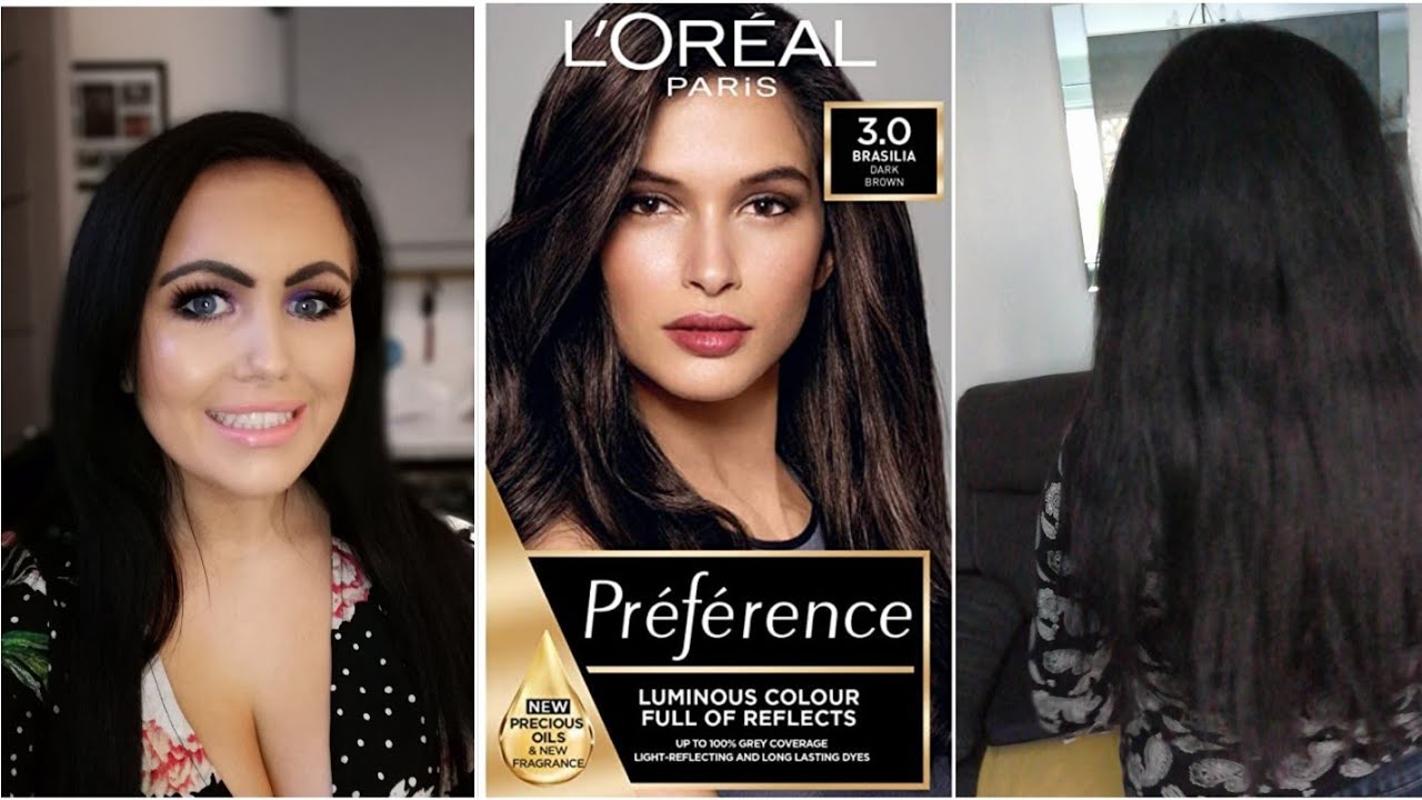 L'Oréal Preference Hair Colour Infinia 3 Brazilia Darkest Brown - YouTube