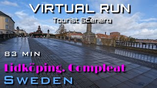 Virtual Run 89min I Lidköping, Sweden 17km Compleat I Treadmill Scenery Workout in 4K I October 2023