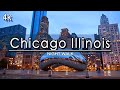 【4K】Downtown Chicago Illinois NIGHT Walking Tour (1 Hour 13 Minutes) | UHD 4k