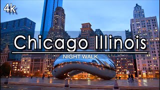 【4k】downtown chicago illinois night walking tour (1 hour 13
minutes) | uhd 4k