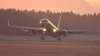 ✈ DHL ( Hello - Servus Austria Livery ) Boeing 757 landing @ Brnik airport ✈