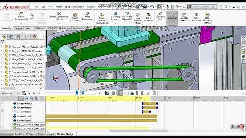 Solidworks Animation Tutorial - How to Animate Pick n Place, Conveyor,& Turn Table (Video 12 of 15)