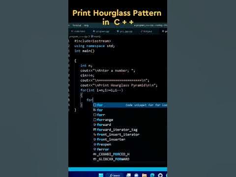 Print Hourglass Pattern in C++ #shorts #youtubeshorts #coding #pattern ...