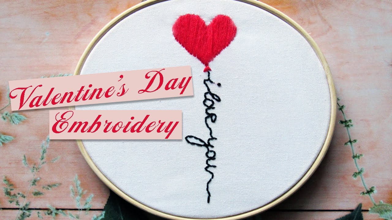 How to make a Valentine's day embroidery CottonCraftArt YouTube
