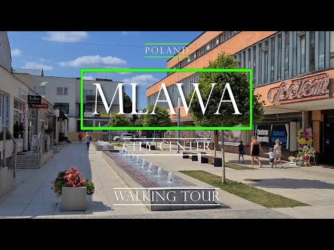 [4K] POLAND City Center Mlawa WALKING TOUR/spacer po centrum Mławy
