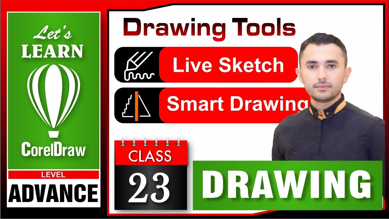 Live Sketch Tool and Smart Drawing Tool in CorelDraw Class#23 | Faisal Alvi | Dotistani