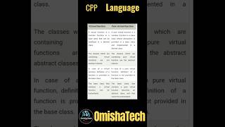 diffrence between virtual function and pure virtual function in Cpp programming #arraysinc #virtual