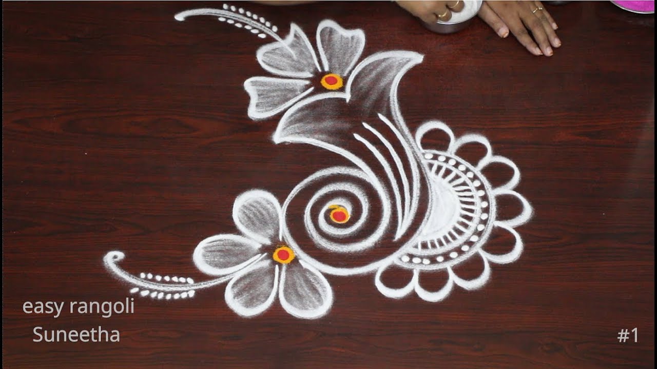 Episode-49...Easy & Simple freehand kolam rangoli for beginners ...