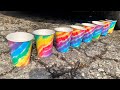 Crushing Crunchy & Soft Things by Car! EXPERIMENT: Car vs Rainbow Cups