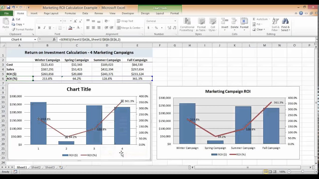 Charting in Excel - Adding Data Labels - YouTube