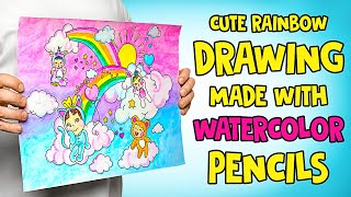 Painting With Watercolor Pencils || Easy Drawing Idea
