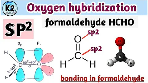 sp2 hybridization on oxygen/HCHO bonding/oxygen hybridization, orbital overlap diagram of hcho.