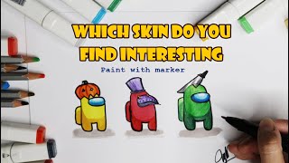 Acrylics Painting #218  How to Draw Among Us Character Game | Among Us Drawing