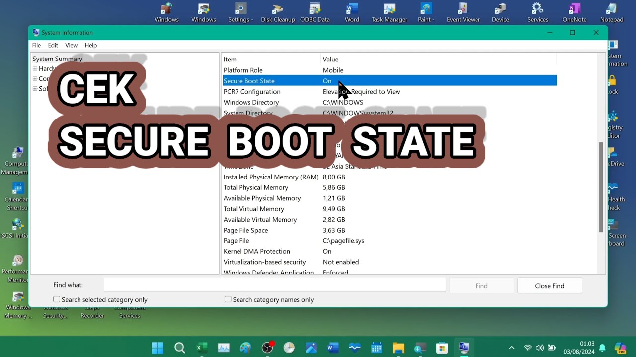 Cara Melihat Status Secure Boot (Secure Boot State) di Laptop Windows ...