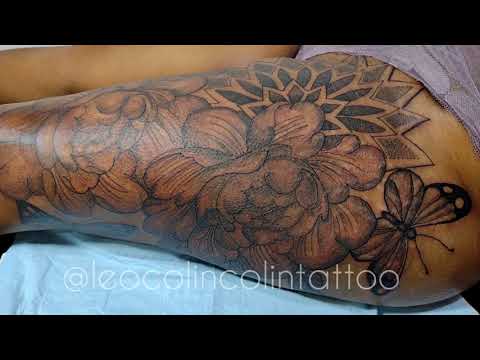 Veja linda Tatuagem de borboleta flor Peonia tattoo mandala