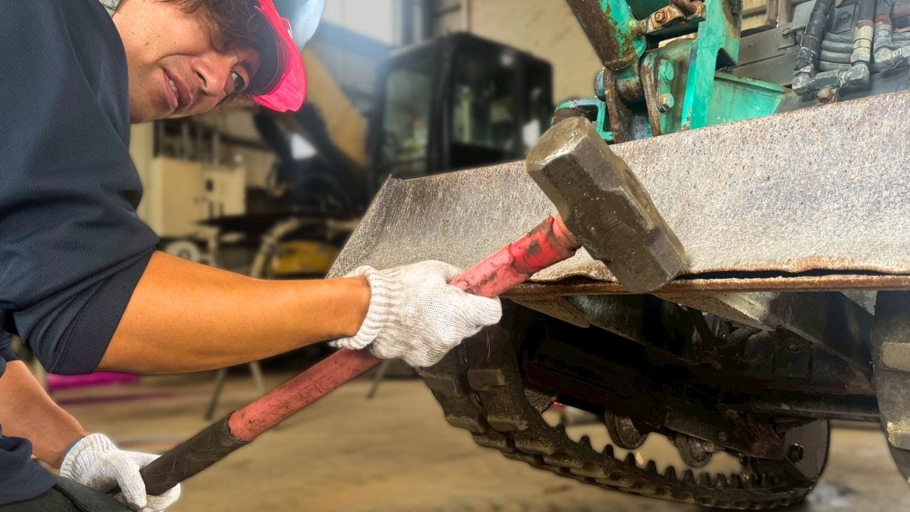 【ヤフオク】鉄板が崩壊した排土板を復元していく！！