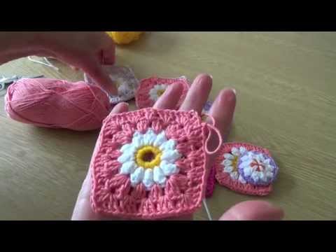 Crochet Daisy Flowers - Daisy centres for granny squares and decorations