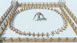 Ring of 50 Axe Warriors Animal Revolt Battle Simulator