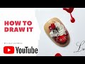 How to draw a red cup of chocolate with cream / Как да нарисувате