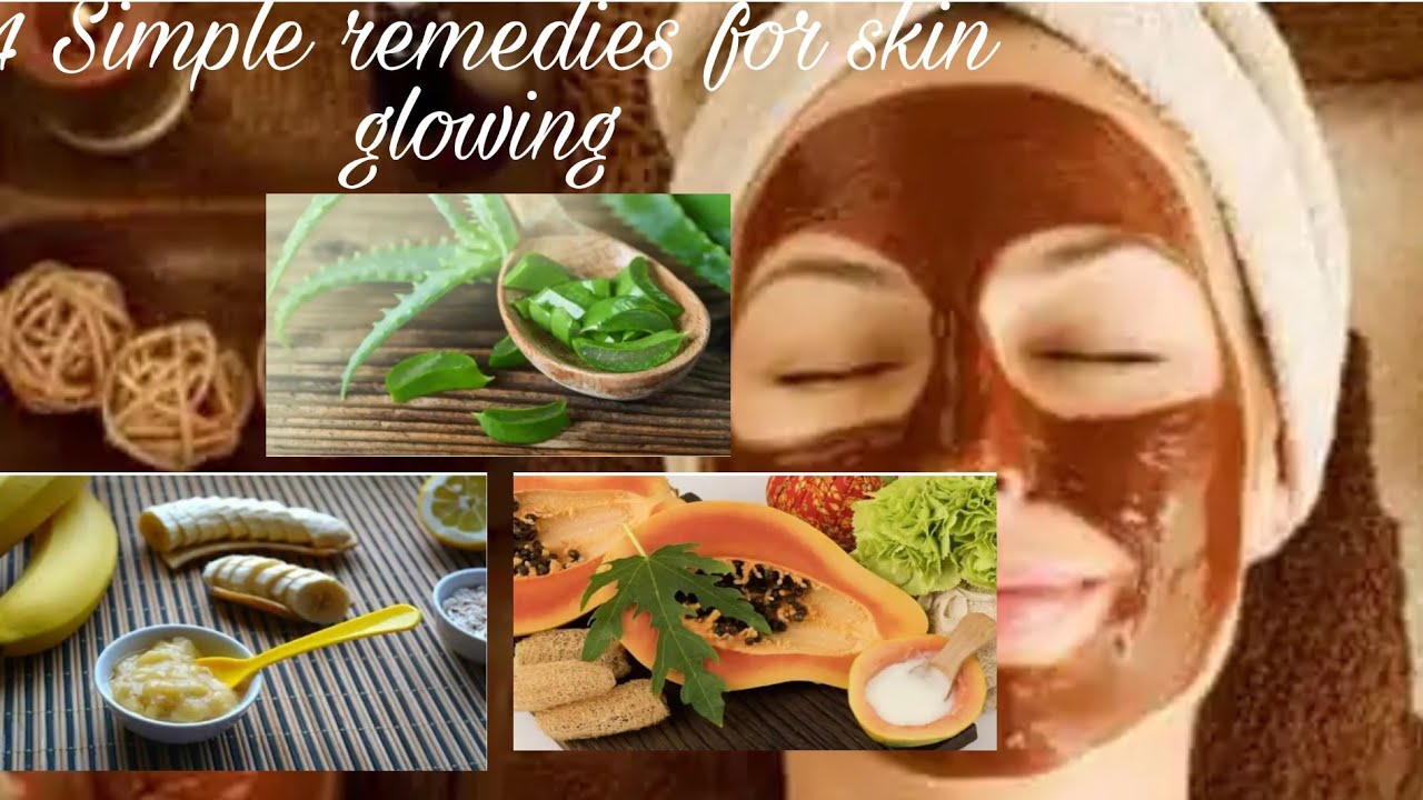 4 Simple home remedies for skin glowing - YouTube