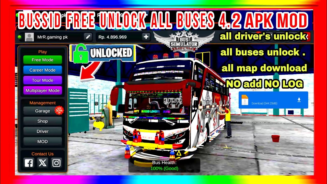 Bussid new update v4.2 bussid unlock mod apk unlimited money
