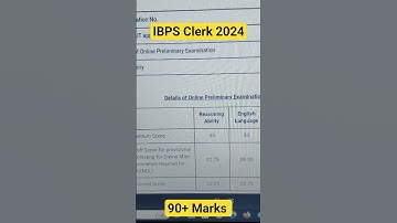 My IBPS Clerk Prelims Scorecard 2024🔥+11 Marks Above Cut off⚡️#ibps #ibpsclerk #scorecard #prelims