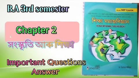 B.A 3rd semester Education Chapter 2/(Part 1 Video)Major and Minor Crouse For Most Imp Questions Ans
