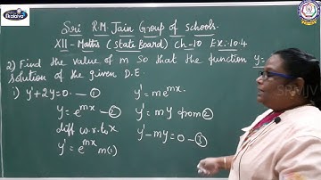 XII -MATHS -  TN SAMACHEER - Ordinary Differential Equations Ex.10.4 Q. No 1,2,3 and 4