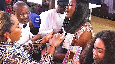 Guests Surprise As Faithia Balogun & Saheed Balogun Dance &Sprays Money Together At Olayinka Wedding