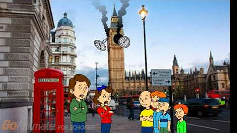 Caillou Rosie Daisy and Cody Destroy Big Ben Clock...