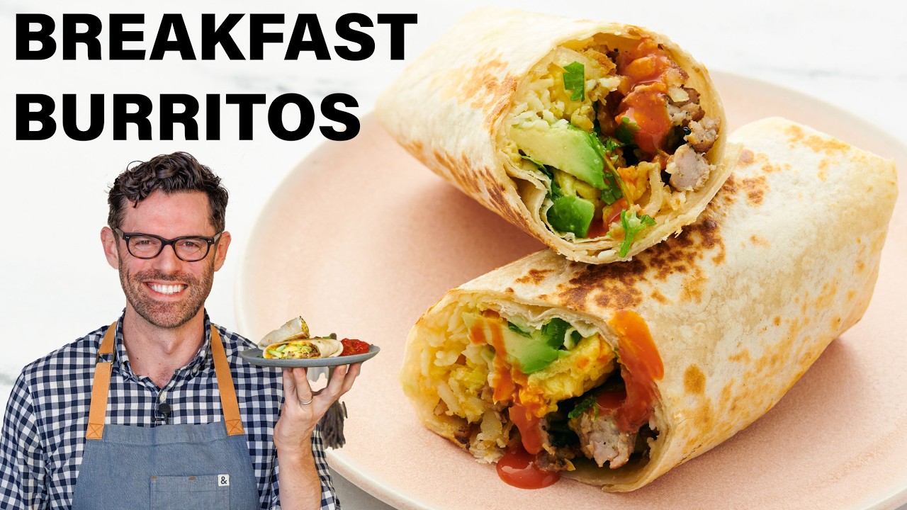 Easy Breakfast Burritos Recipe - YouTube