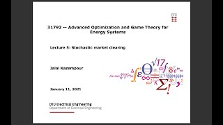 Lecture 5: Stochastic market clearing
